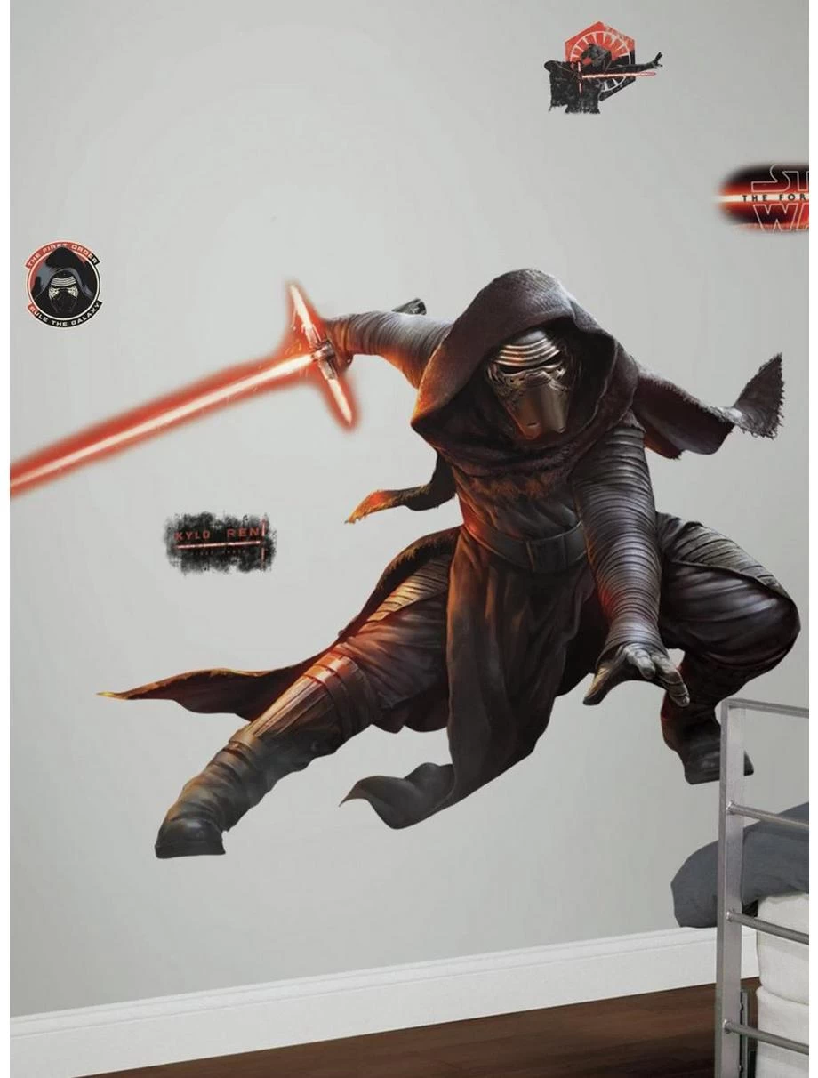 Star Wars The Force Awakens Episode VII Kylo Ren Peel & Stick Glow-In-The-Dark Giant Wall Decals 3 Star Wars The Force Awakens Episode VII Kylo Ren Peel & Stick Glow-In-The-Dark Giant Wall Decals