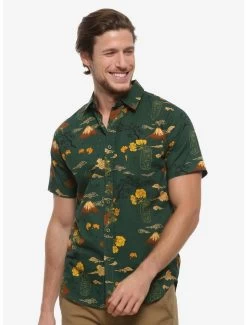 Star Wars Boba Fett Volcano Woven Button-Up - BoxLunch Exclusive