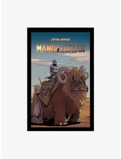 Star Wars The Mandalorian Mythosaur Framed Wood Wall Art