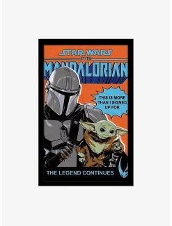 Star Wars The Mandalorian The Legend Continues Comic Framed Wood Wall Art