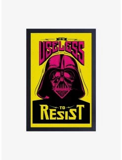 Star Wars Useless To Resist Pop Framed Wood Wall Art