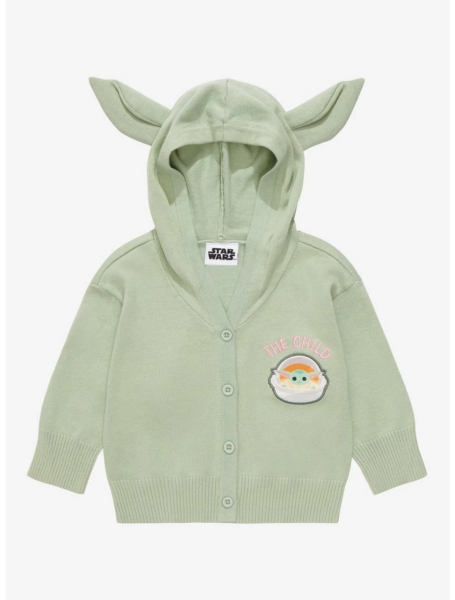 Star Wars The Mandalorian Grogu Ears Toddler Cardigan - BoxLunch Exclusive 3 Star Wars The Mandalorian Grogu Ears Toddler Cardigan - BoxLunch Exclusive
