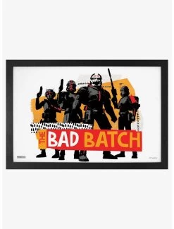 Star Wars The Bad Batch Group Pose Framed Wood Wall Art