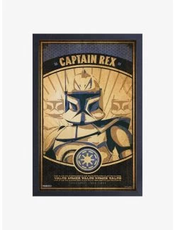 Star Wars The Clone Wars Captain Rex Framed Wood Wall Art
