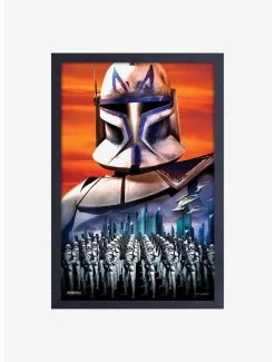 Star Wars The Clone Wars Army Of Clones Framed Wood Wall Art