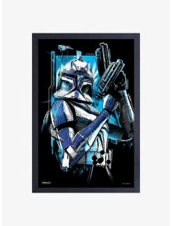 Star Wars The Clone Wars Clone Rex Framed Wood Wall Art
