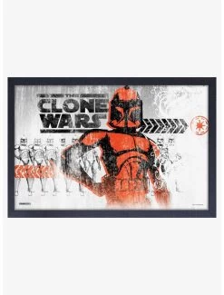Star Wars The Clone Wars Grunge Framed Wood Wall Art