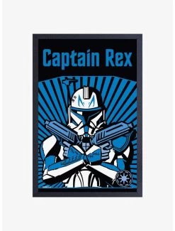 Star Wars The Clone Wars Rex Propaganda Framed Wood Wall Art