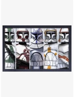 Star Wars The Clone Wars Troopers Group Framed Wood Wall Art