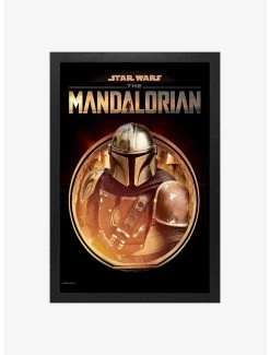 Star Wars The Mandalorian Circle Framed Wood Wall Art
