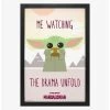 Star Wars The Mandalorian Watching The Drama Framed Wood Wall Art -Home Furnishings Discount Store 17988569 hi