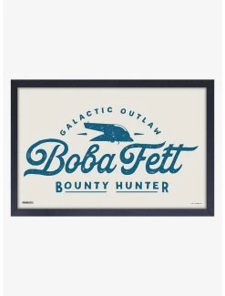 Star Wars Book Of Boba Fett Bounty Hunter Framed Wood Wall Art