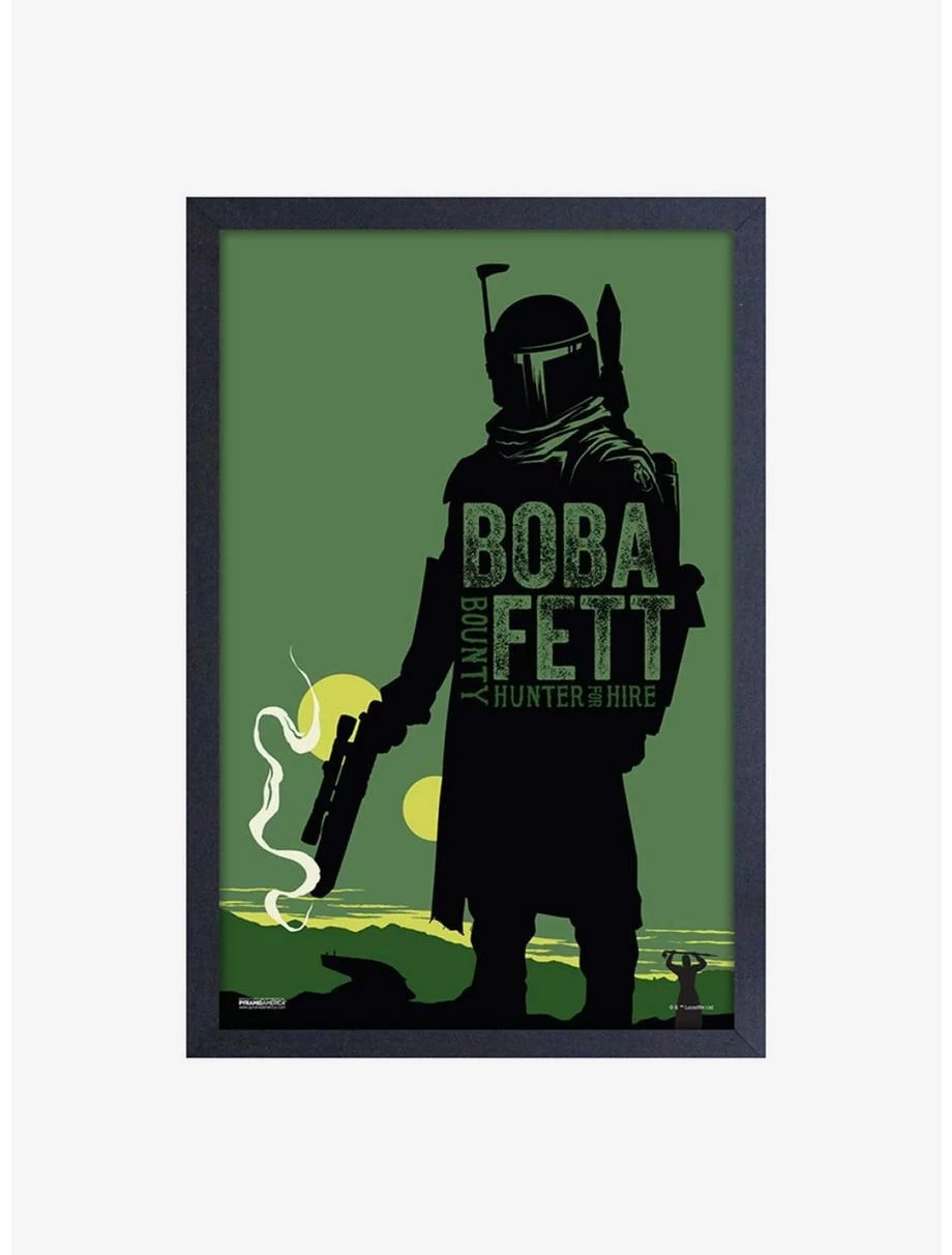 Star Wars Book Of Boba Fett For Hire Framed Wood Wall Art 3 Star Wars Book Of Boba Fett For Hire Framed Wood Wall Art