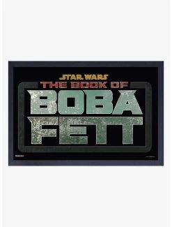 Star Wars Book Of Boba Fett Logo Metal Framed Wood Wall Art
