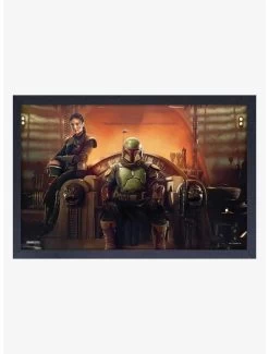 Star Wars Book Of Boba Fett Seated Framed Wood Wall Art