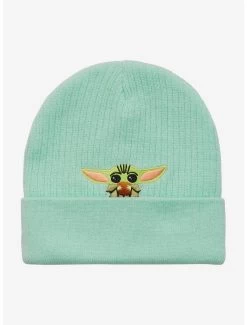 Star Wars The Mandalorian Grogu Peek Cuff Beanie - BoxLunch Exclusive