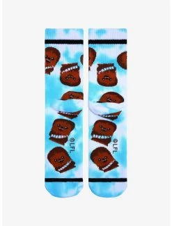 Star Wars Chibi Chewbacca Tie-Dye Crew Socks - BoxLunch Exclusive -Home Furnishings Discount Store 18859122 av2