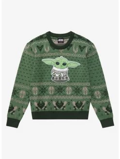 Our Universe Star Wars The Mandalorian Grogu Youth Holiday Sweater - BoxLunch Exclusive