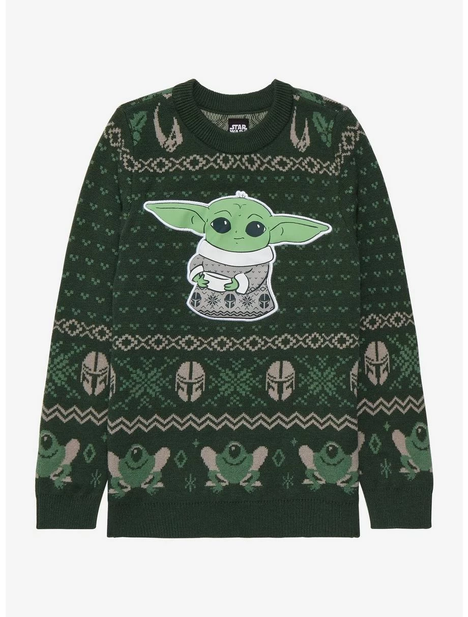 Star Wars The Mandalorian Grogu Toddler Holiday Sweater - BoxLunch Exclusive 3 Star Wars The Mandalorian Grogu Toddler Holiday Sweater - BoxLunch Exclusive