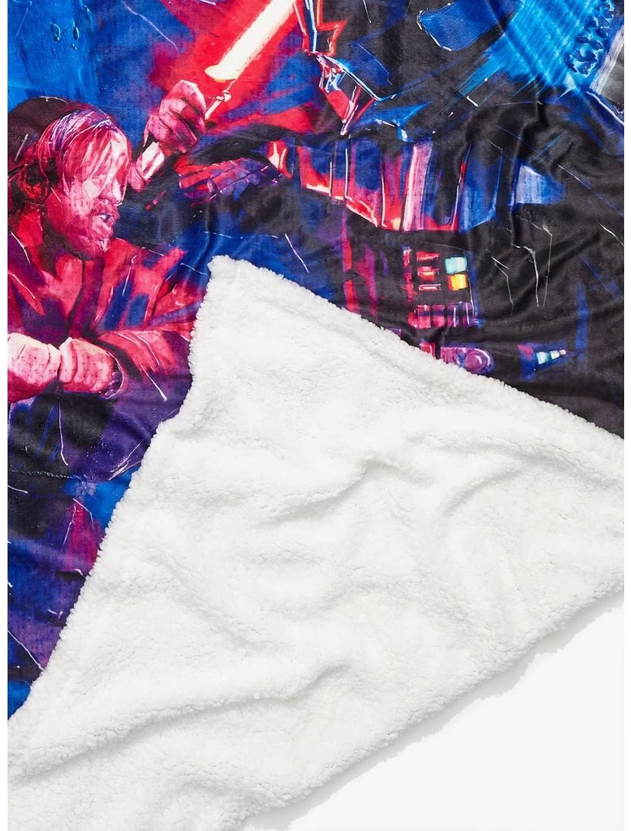 Star Wars Obi-Wan Kenobi Obi-Wan & Darth Vader Clash Sherpa Throw - BoxLunch Exclusive 4 Star Wars Obi-Wan Kenobi Obi-Wan & Darth Vader Clash Sherpa Throw - BoxLunch Exclusive - Image 2
