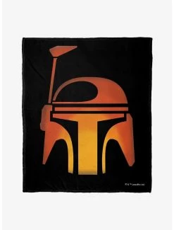 Star Wars Boba Fett Jack-O'-Lantern Throw Blanket