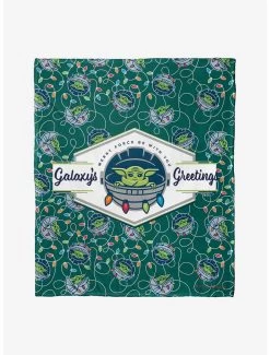 Star Wars The Mandalorian Galaxy's Greetings Throw Blanket