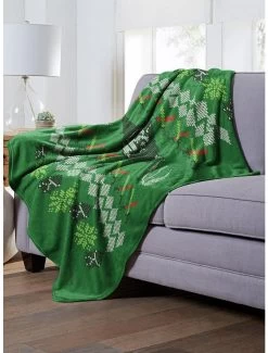 Star Wars Yoda Xmas Sweater Throw Blanket -Home Furnishings Discount Store 19293701 av2