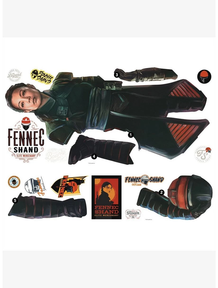 Star Wars The Book Of Boba Fett Fennec Shand Peel & Stick Giant Wall Decals 3 Star Wars The Book Of Boba Fett Fennec Shand Peel & Stick Giant Wall Decals