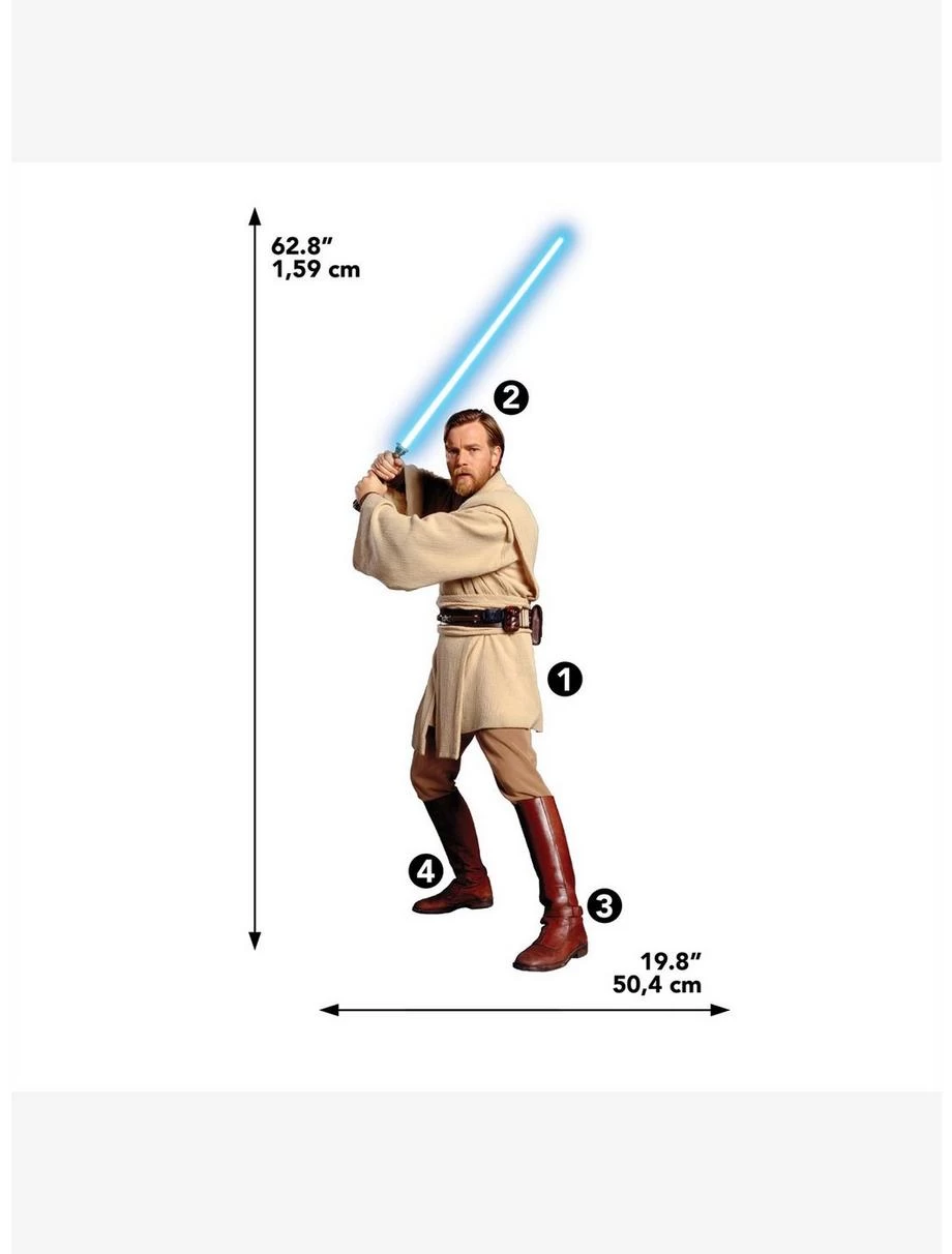 Star Wars Classic Obi-Wan Peel & Stick Giant Wall Decals 4 Star Wars Classic Obi-Wan Peel & Stick Giant Wall Decals - Image 2