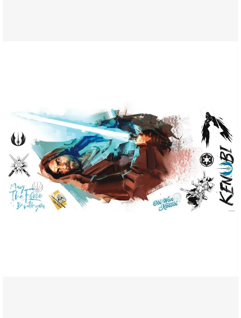 Star Wars Obi Wan Kenobi Painted Peel & Stick Giant Wall Decals 3 Star Wars Obi Wan Kenobi Painted Peel & Stick Giant Wall Decals