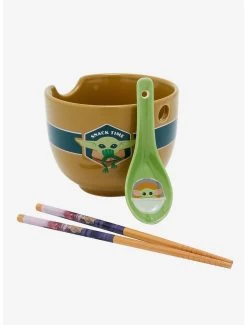 Star Wars The Mandalorian Grogu Snack Time Ramen Bowl With Chopsticks And Spoon -Home Furnishings Discount Store 19428703 av3