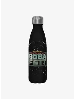 Star Wars The Book Of Boba Fett Boba Fett Main Logo Black Stainless Steel Water Bottle