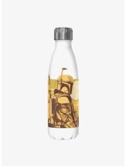 Star Wars The Book Of Boba Fett Boba Landscape White Stainless Steel Water Bottle