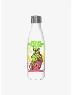 Star Wars The Book Of Boba Fett Boba Retro White Stainless Steel Water Bottle