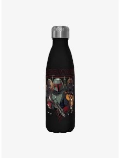 Star Wars The Book Of Boba Fett Bounty Hunting Black Stainless Steel Water Bottle