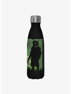 Star Wars The Book Of Boba Fett Bouny Hunter For Hire Black Stainless Steel Water Bottle