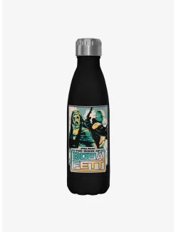 Star Wars The Book Of Boba Fett No Jabba No Wonga Black Stainless Steel Water Bottle