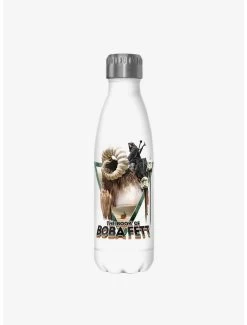 Star Wars The Book Of Boba Fett No Time For This White Stainless Steel Water Bottle