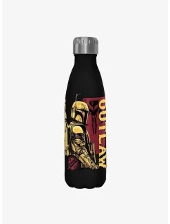Star Wars The Book Of Boba Fett Outlaw Boba Fett Black Stainless Steel Water Bottle
