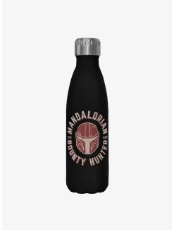 Star Wars The Mandalorian Lone Wolf Black Stainless Steel Water Bottle