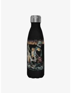 Star Wars The Mandalorian Mandomon Epi6 Altogether Black Stainless Steel Water Bottle