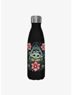 Star Wars The Mandalorian Planchette Child Black Stainless Steel Water Bottle