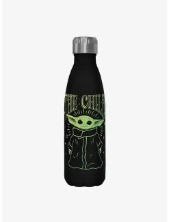 Star Wars The Mandalorian The Child Black Stainless Steel Water Bottle