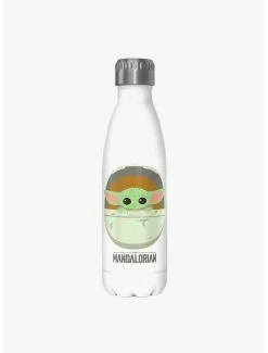 Star Wars The Mandalorian The Child Cute Bassinet White Stainless Steel Water Bottle