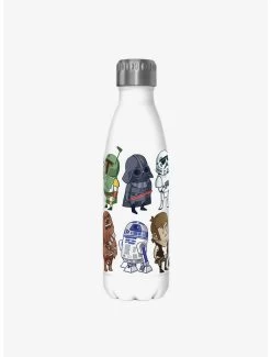 Star Wars Doodles White Stainless Steel Water Bottle