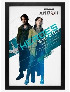 Star Wars Andor Heroes Framed Wood Poster