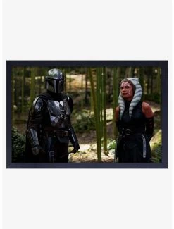 Star Wars Boba Fett Ashoka Mando Framed Wood Poster