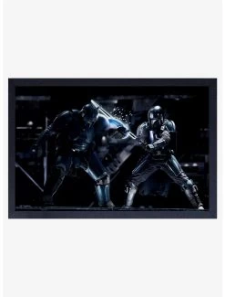 Star Wars Boba Fett Dark Saber Battle Framed Wood Poster