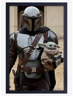 Star Wars Boba Fett Mando Child Framed Wood Poster