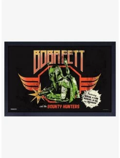 Star Wars Boba Fett Rock Poster Framed Wood Poster